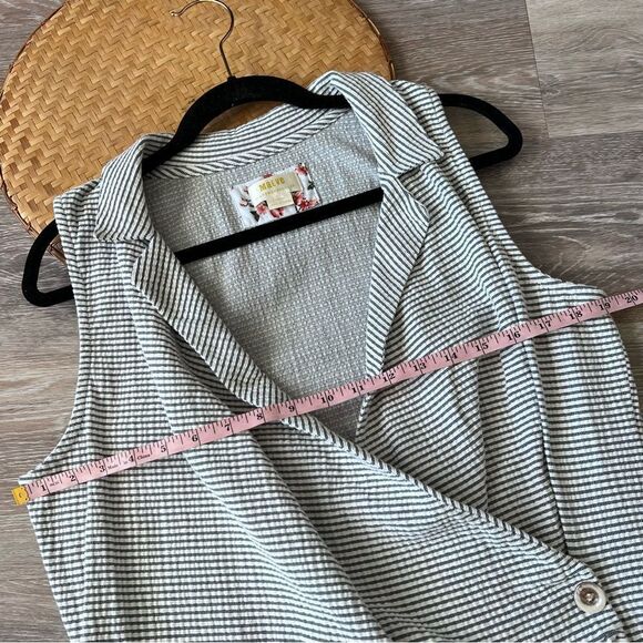 Anthropologie maeve striped collared wrap sleeveless top women’s size XL - Picture 5 of 8